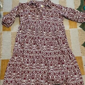 Maeve Burgundy and White Maxi Dress